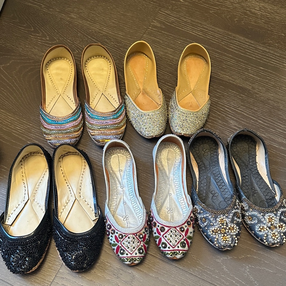 Indian Flat Shoes (6pairs)